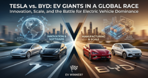 Read more about the article Tesla vs. BYD: Which Electric Vehicle Giant Is Really Winning the EV Race?
